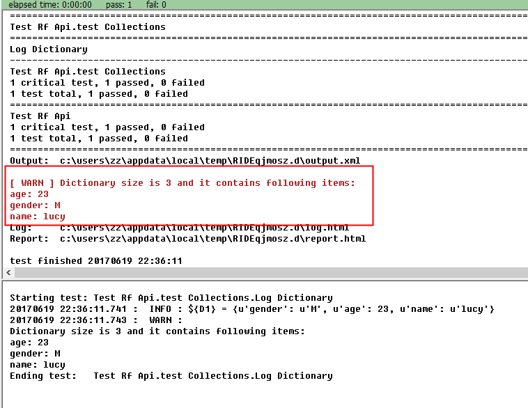【RF库Collections测试】Log Dictionary 【同log list】_RF_04