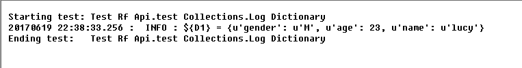 【RF库Collections测试】Log Dictionary 【同log list】_RF_08