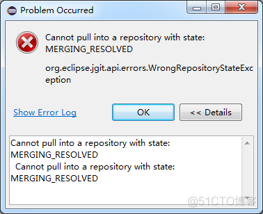 git pull出错：cannot pull into a repository with state: merging_resolved_git