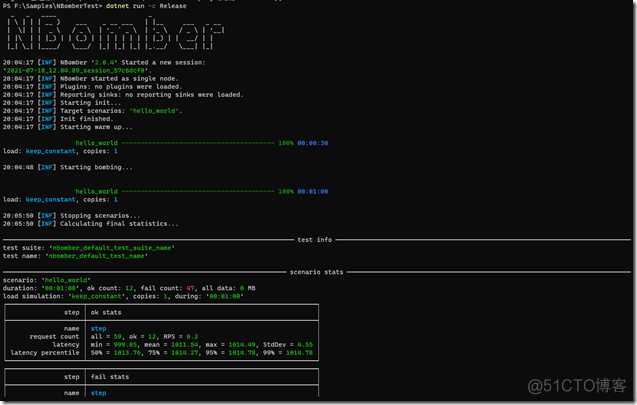 开源的负载测试/压力测试工具 NBomber_sql