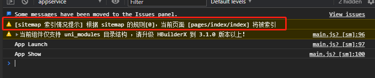 [sitemap 索引情况提示] 根据 sitemap 的规则[0]，当前页面 [pages/index/index] 将被索引_html