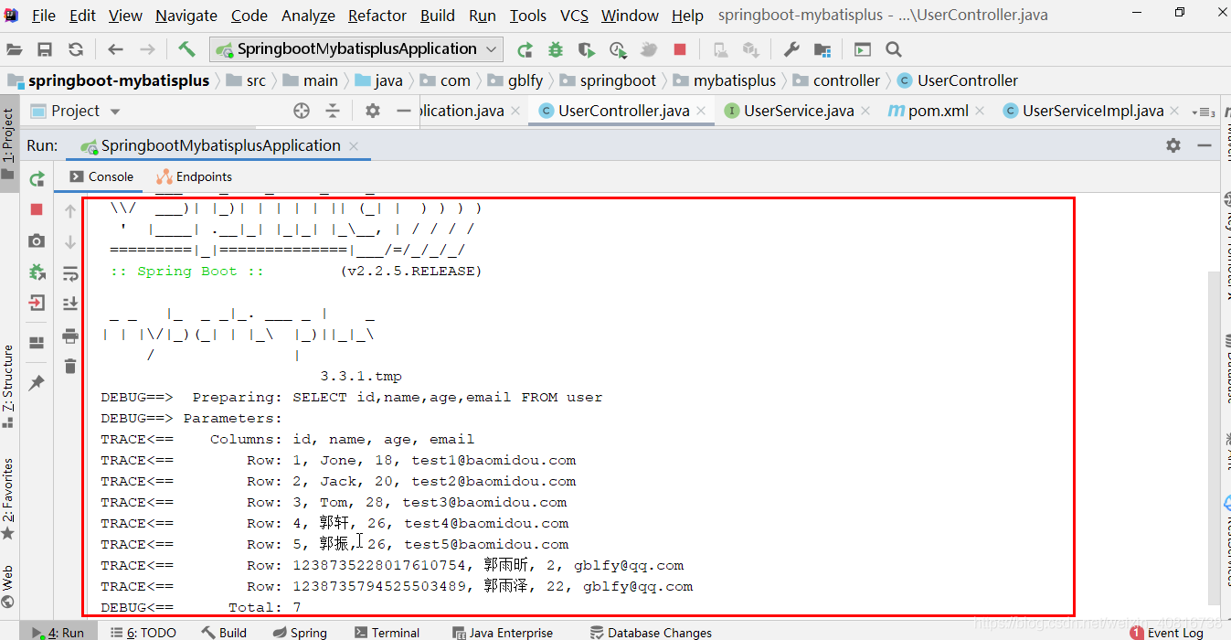 SpringBoot 集成 mybatisPlus_mysql_02