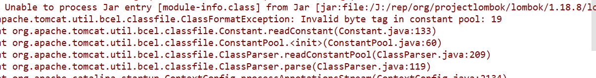 Unable to process Jar entry [module-info.class] from Jar_apache