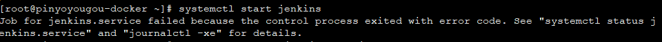 Job for jenkins.service failed because the control process exited with error code. See_重启