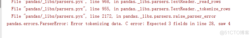 Python报错：pandaserrorsparsererror Error Tokenizing Data C Error Expected 3shuiyixin的技术博客 5945