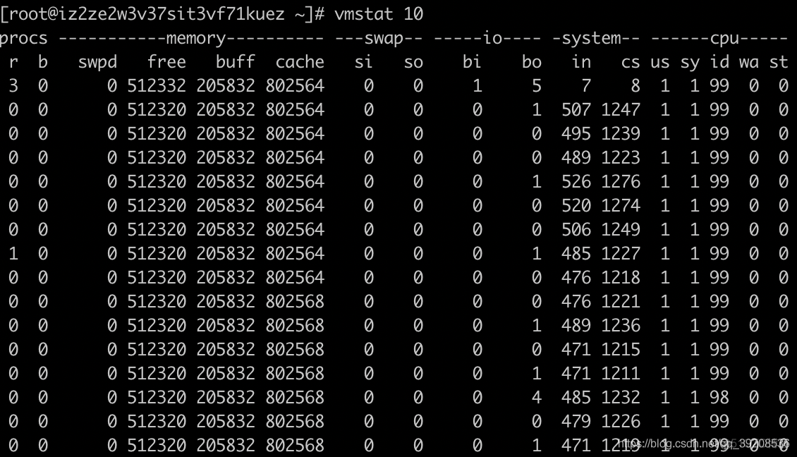 vmstat介绍_时间间隔