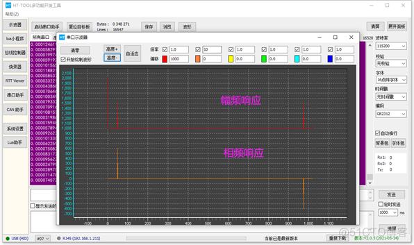 【STM32F407的DSP教程】第30章       STM32F407复数浮点FFT（支持单精度和双精度）_串口_06