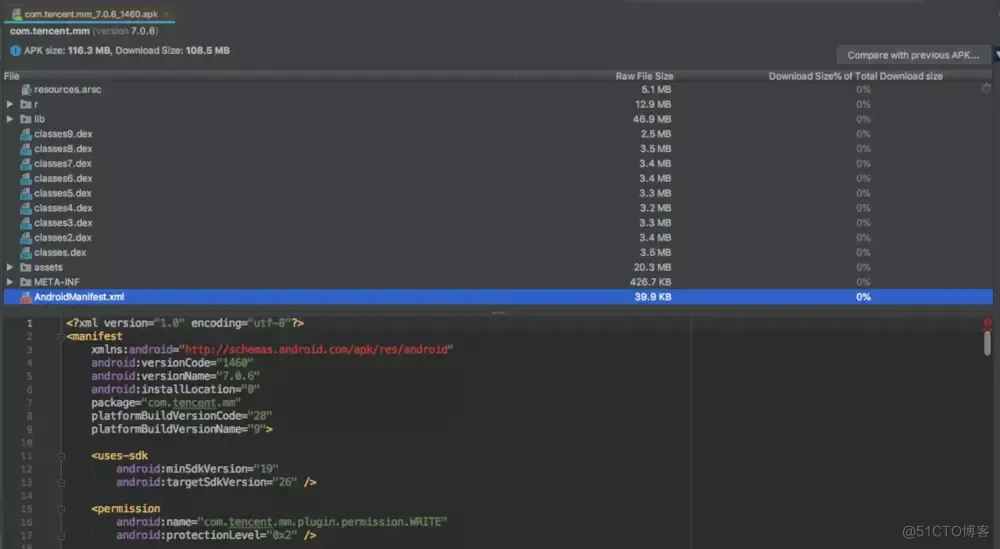 Android Studio Analyze APK 一直显示 Parsing Manifest解决_Android studio