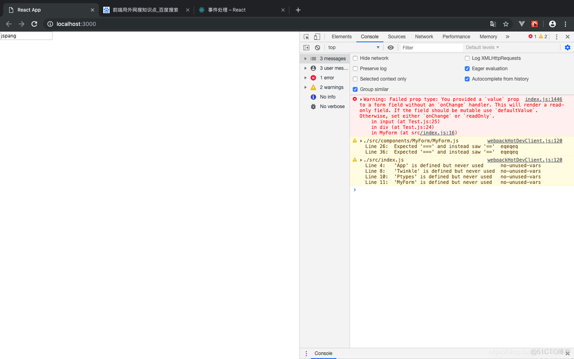 react可控组件和不可控组件_input标签