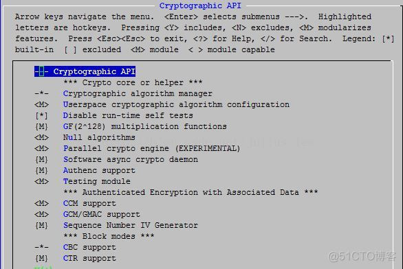 linux内核编译过程及配置说明解释（8）--Security options，Cryptographic API，Virtualization，Library routines_sed_02