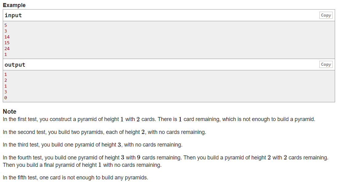 Codeforces Round #639 (Div. 2) B. Card Constructions_c++_02