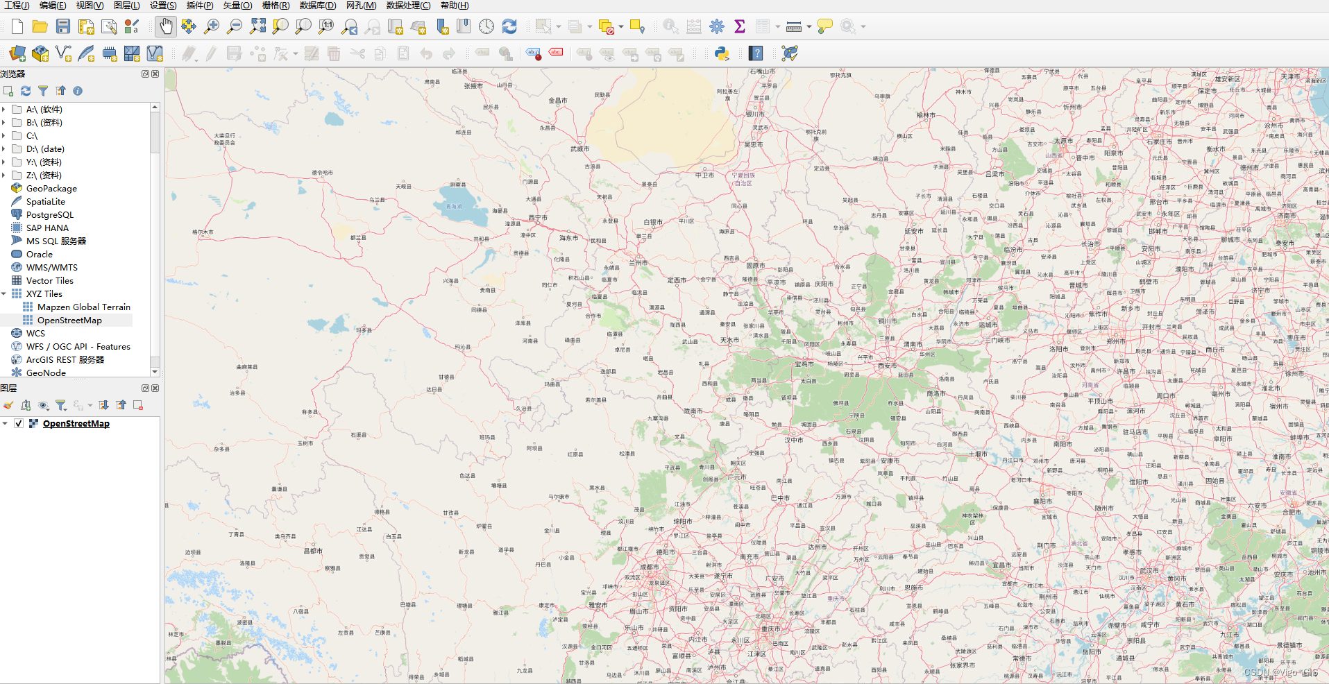 QGIS 右边的工具栏不见了，文章是解决方案_菜单栏