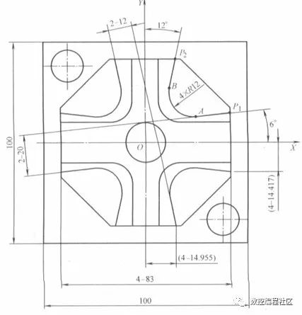 铣削编程中如何计算零件切点坐标_零件图