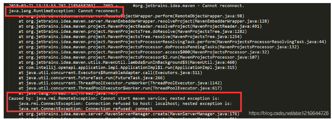 idea中maven报错Cannot reconnect_maven_03