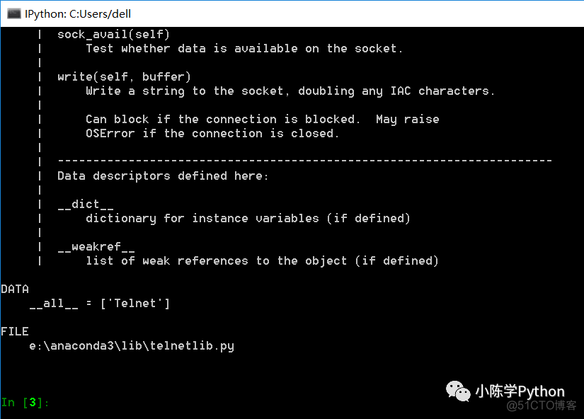 Python模块：telnetlib_套接字_13
