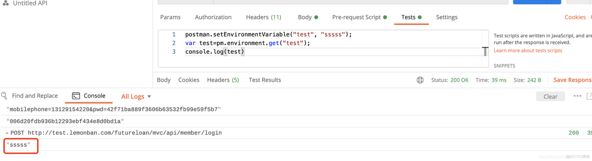 postman获取返回值及tests[]用法_json