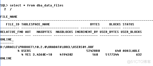 oracle实验2 oracle数据体系结构_表空间_03