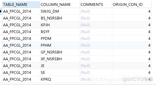 Oracle查询表部列名称操作_Oracle查询列名称_04