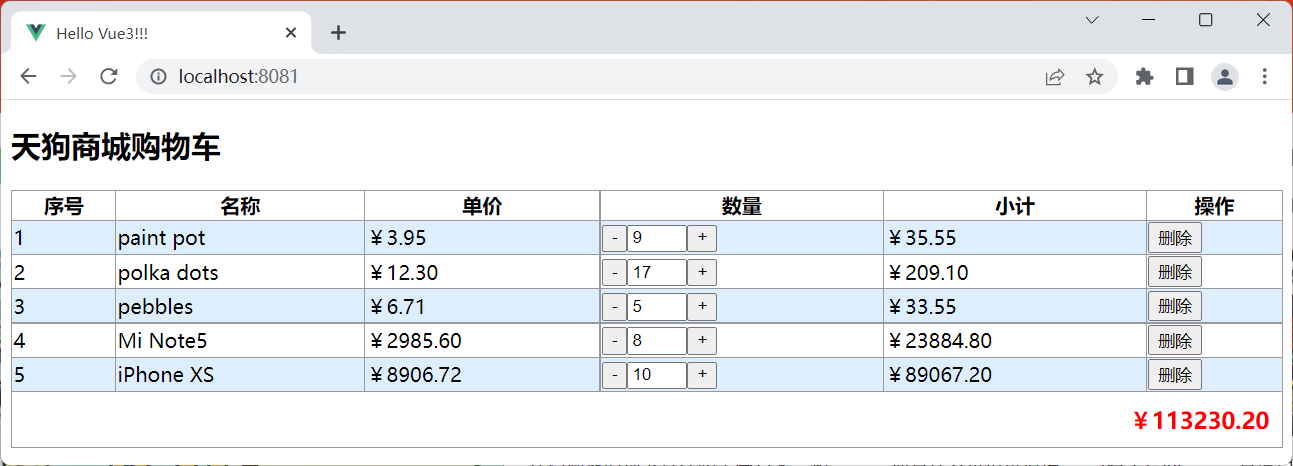 Vue3学习笔记（一）——MVC与vue3概要、模板、数据绑定与综合示例_Vue3_63