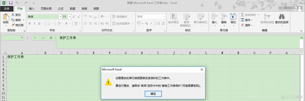 Excel 2016 保护工作表和取掉保护_其它_03