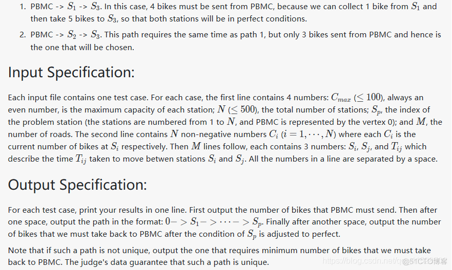 PAT_甲级_1018 Public Bike Management (30分) (C++)【Dijkstra保存多条最短路径信息+DFS】_甲级_02