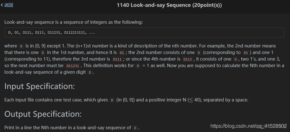 PAT_甲级_1140 Look-and-say Sequence (20point(s)) (C++)【字符串处理】_字符串处理