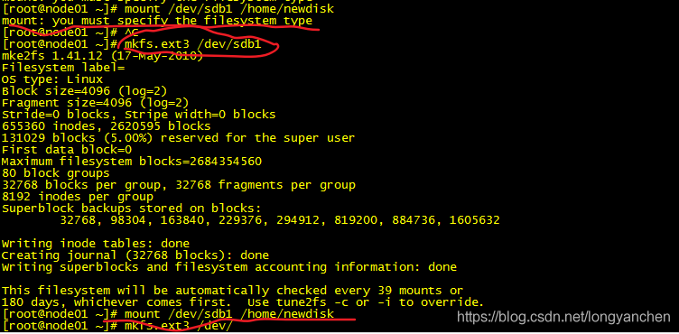 mount: you must specify the filesystem type（linux）_pp