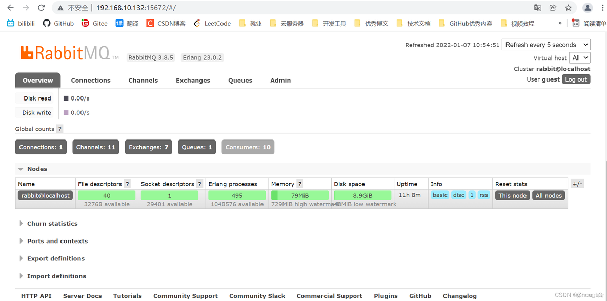 【RabbitMQ】Centos7 安装 RabbitMQ 图文教程：yum 安装方式、安装 RabbitMQ UI 管控插件_rabbitmq_09