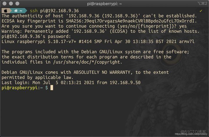SSH远程树莓派：Mac/linux系统ssh远程树莓派 3/4_其他_03