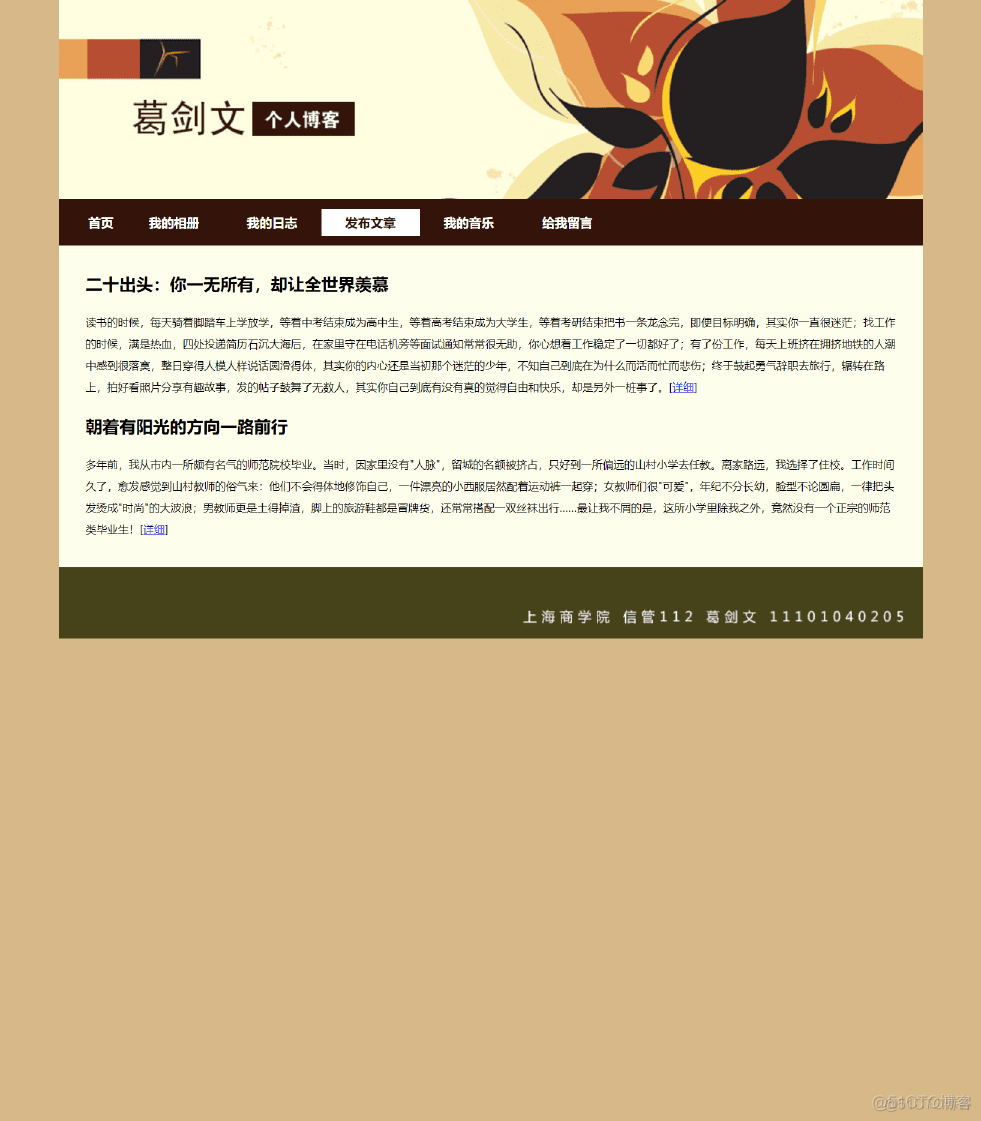 HTML CSS 个人网页设计 WEB前端大作业代码_html_04