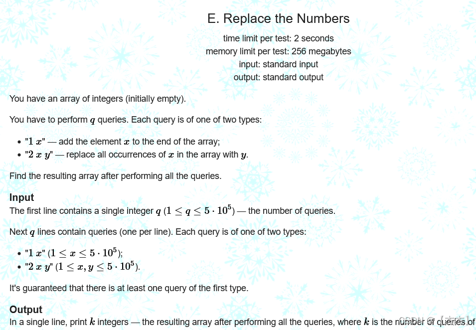 E. Replace the Numbers_算法