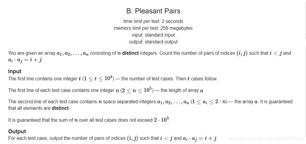 Codeforces Round #728 (Div. 2)-B. Pleasant Pairs_i++