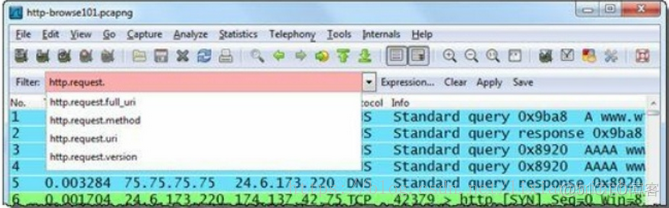 一站式学习Wireshark（九）：应用Wireshark显示过滤器分析特定数据流（上）_字段名_03