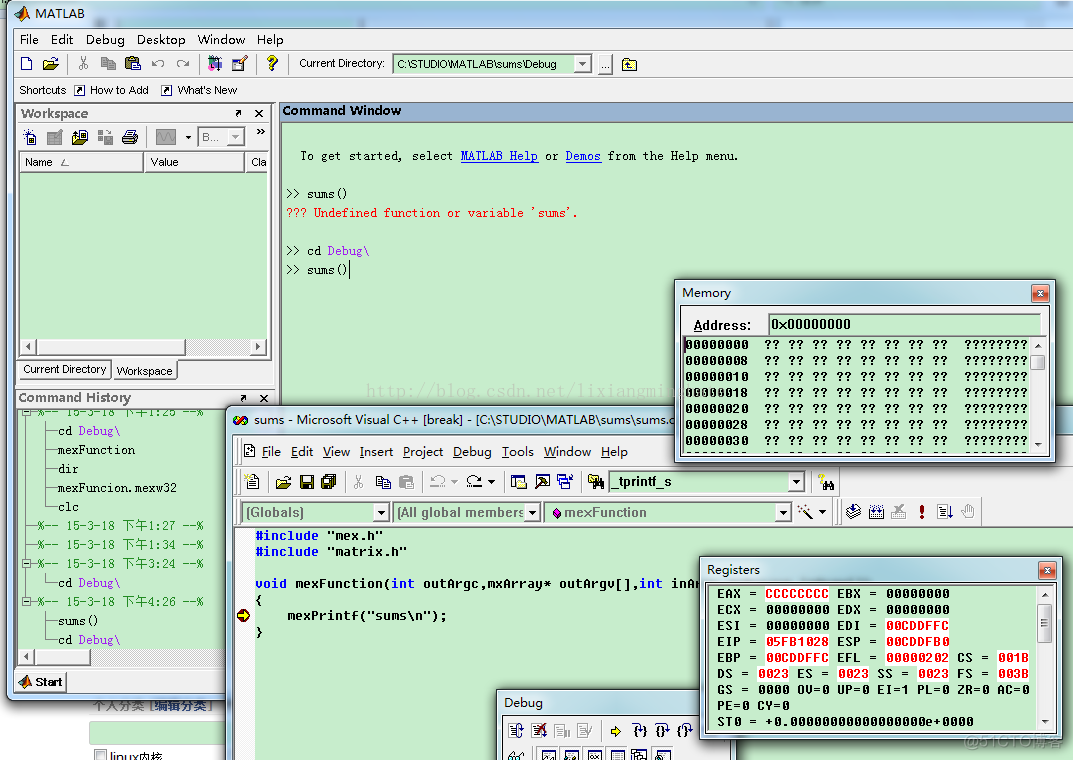 vc++6.0调试mex文件_matlab_07