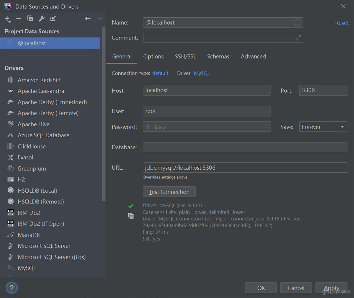 DataGrip软件Mysql连接失败Server returns invalid timezone. Go to ‘Advanced‘ tab and set ‘serverTimezone‘ pr_命令模式_03