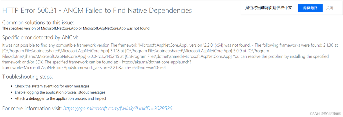 记一次.Net Core程序启动失败的排查过程_microsoft_02