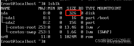 centos7 虚拟机系统磁盘扩容_分区表_03