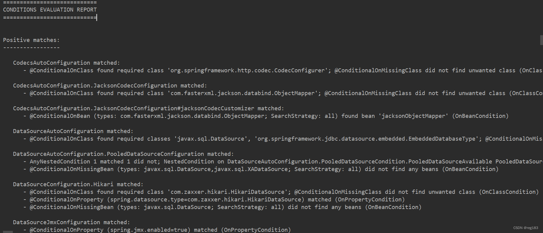 解决Springboot 项目启动时，出现大量CONDITIONS EVALUATION REPORT的问题_spring