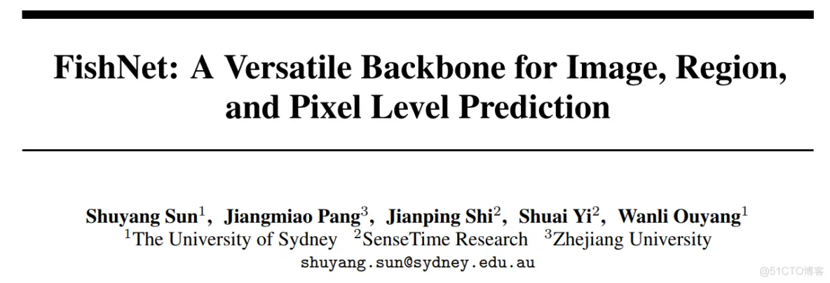 深度网络之FishNet: A Versatile Backbone for Image, Region, and Pixel Level Prediction_卷积