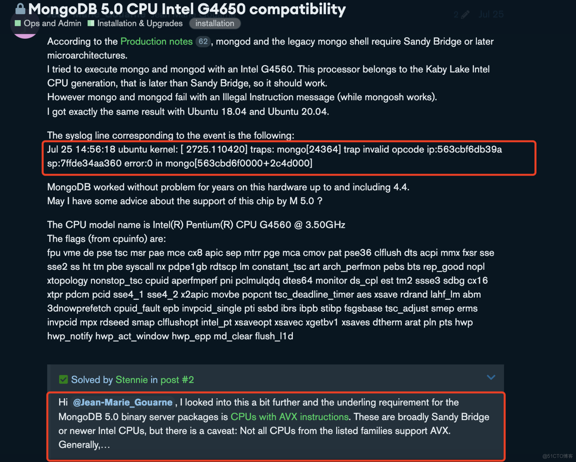 故障分析 | MongoDB 5.0 报错 Illegal instruction 解决_服务器