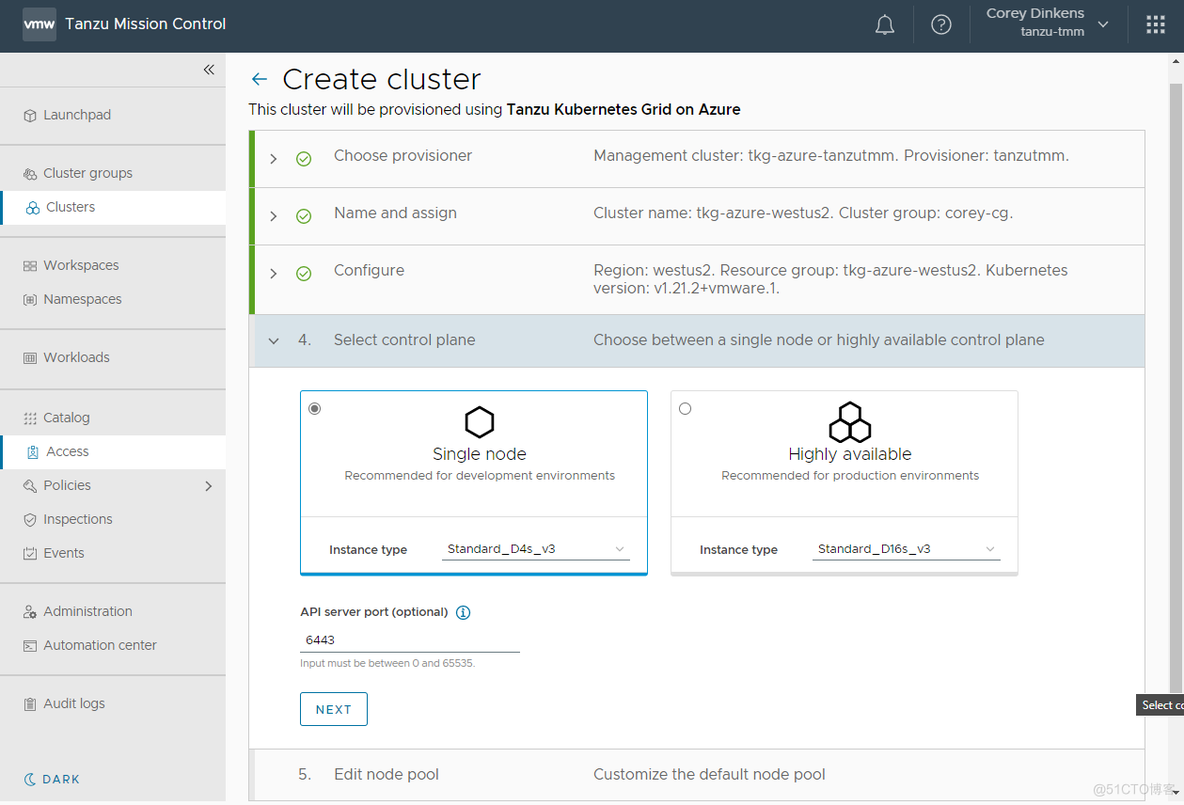 开始使用 VMware Tanzu Mission Control 和 Tanzu Kubernetes Grid_命名空间_11