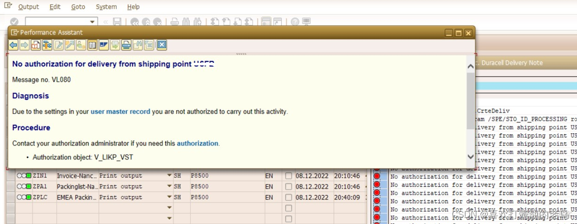 SAP MM SPED输出报错-No authorization for delivery from shipping point US##-之对策_ＳＰＥＤ_02