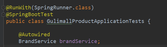 SpringBoot测试类：Could not autowire. No beans of ‘BrandService‘ type found_测试类