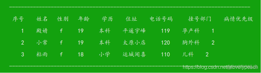 C语言大作业 数据结构 医院候诊排队系统 代码【可运行代码+截图】_出队_10