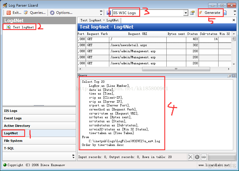 Log Parser 2.2 + Log Parser Lizard GUI  分析IIS日志示例_Server_03