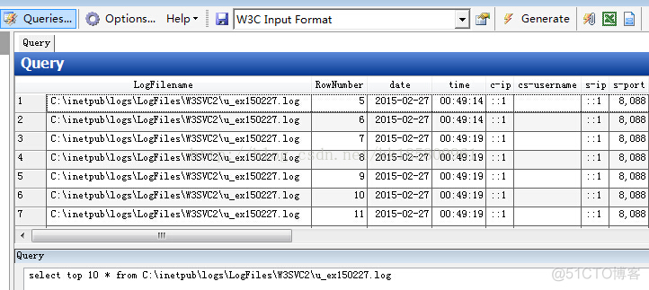 Log Parser 2.2 + Log Parser Lizard GUI  分析IIS日志示例_sql_06