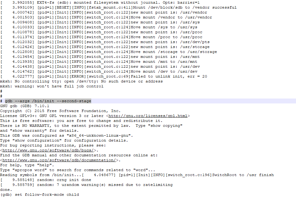 OpenHarmony系统使用gdb调试init-鸿蒙开发者社区