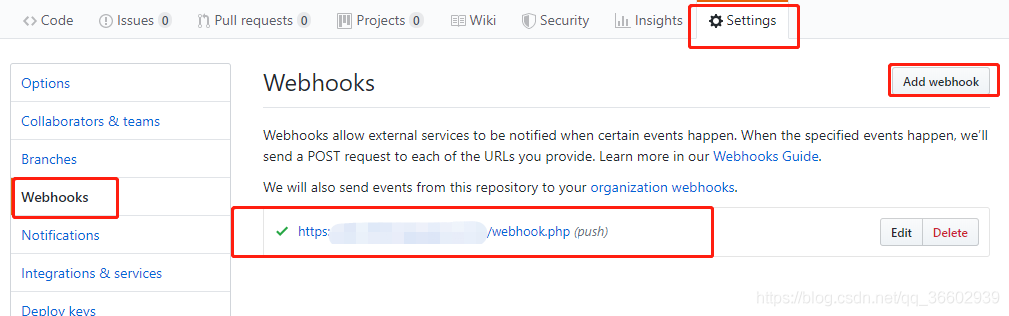 Linux下宝塔环境的github自动部署webhook_github_02