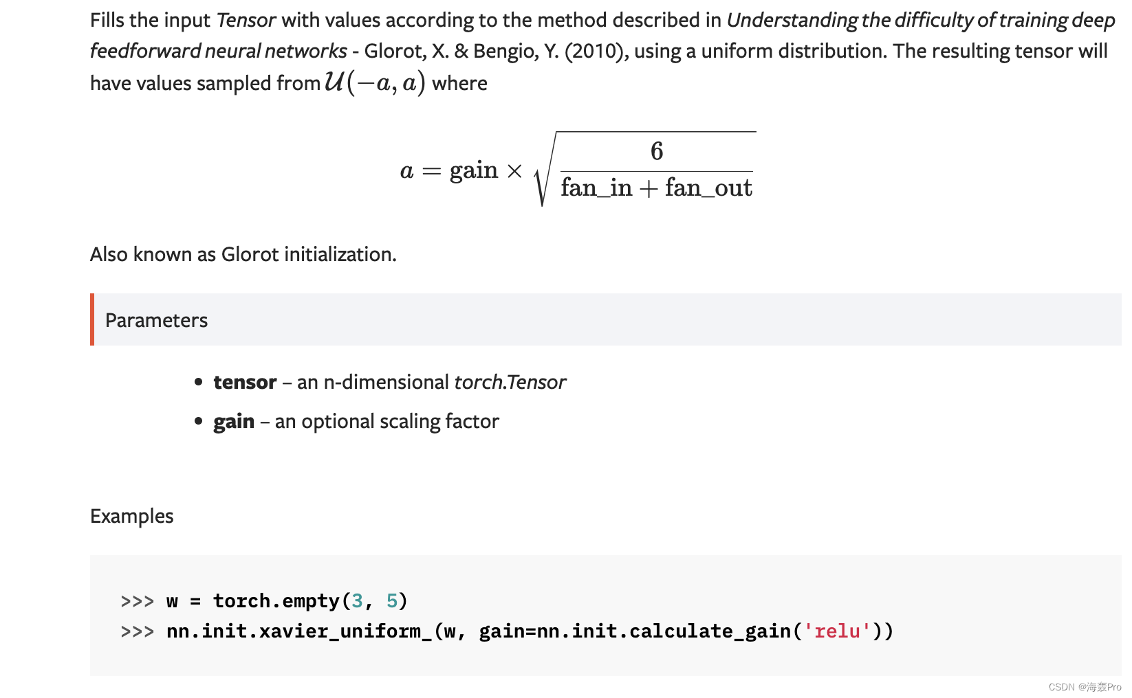 【Pytorch】torch.nn.init.xavier_uniform_()_人工智能_04