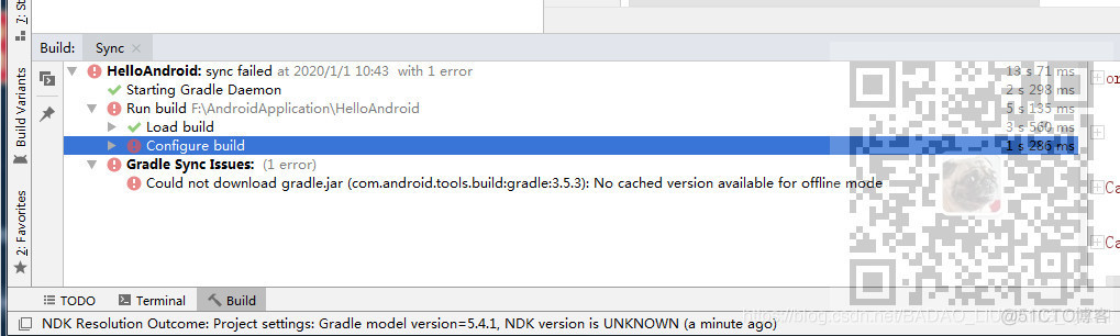 AndroidStudio报错：Could not download gradle.jar:No cacahed version available for offline mode_离线